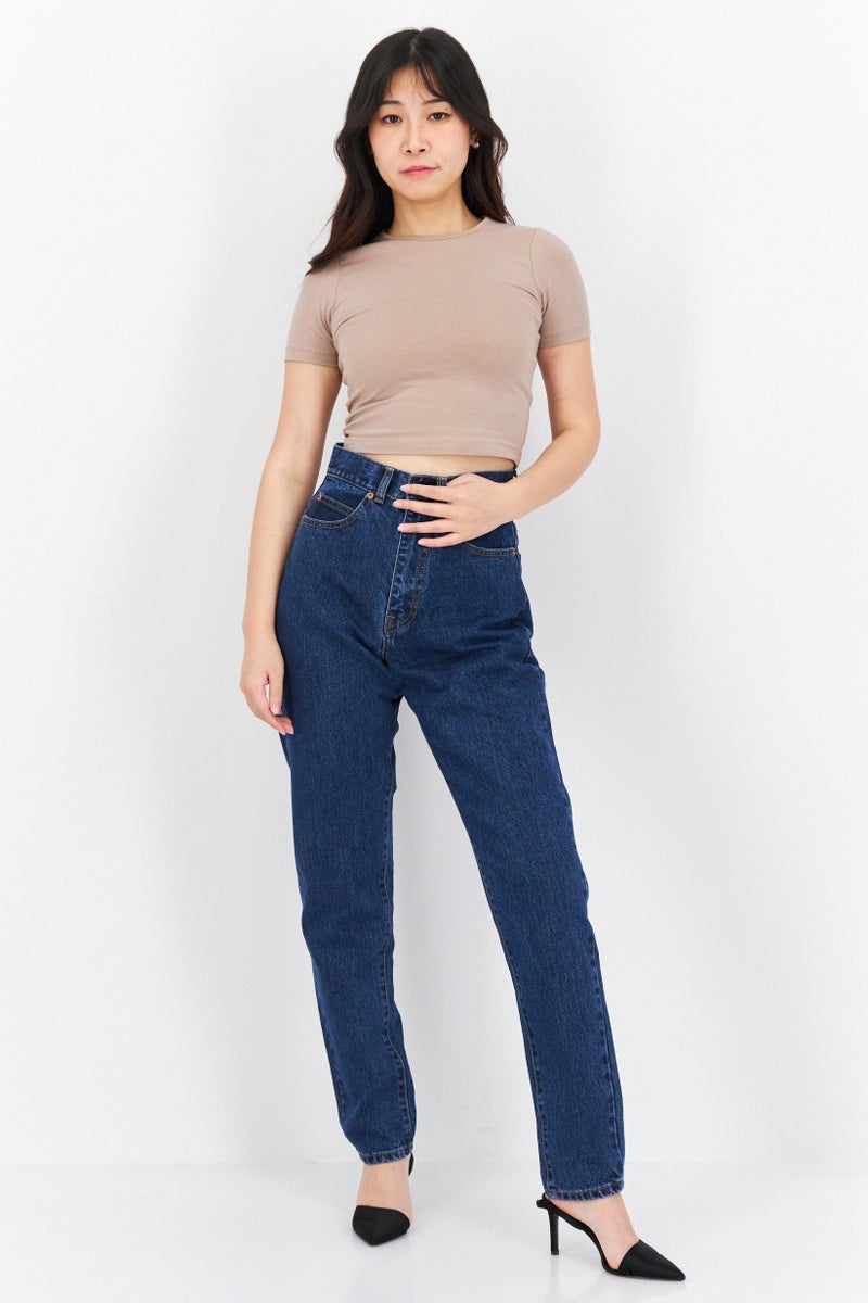 Dr Denim Women Regular Fit Washed Denim Jeans, Blue - Image 4