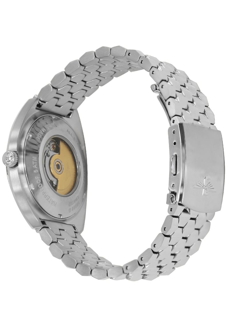 Jovial Men's Fashion Stainless Steel watch, 37mm, Black - Image 3