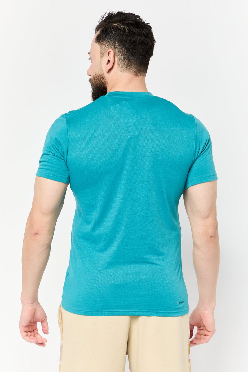 Adidas Men Sportswear Fit Short Sleeve Training T-Shirt, Green - Image 3