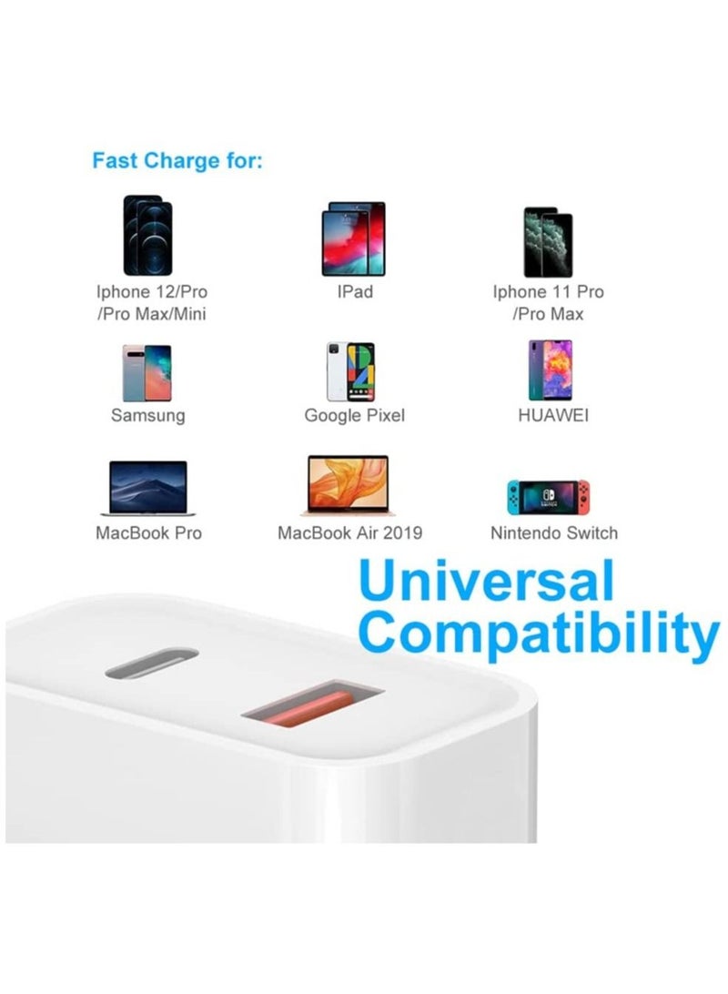 شاحن قابس USB C بقوة 20 واط، شحن مزدوج المنفذ، مع i Phone 13 Pro و i Pad، i Phone 12/12 Mini/12 Pro/Max/11/XR/X، Pixel، Samsung Millet - Image 5