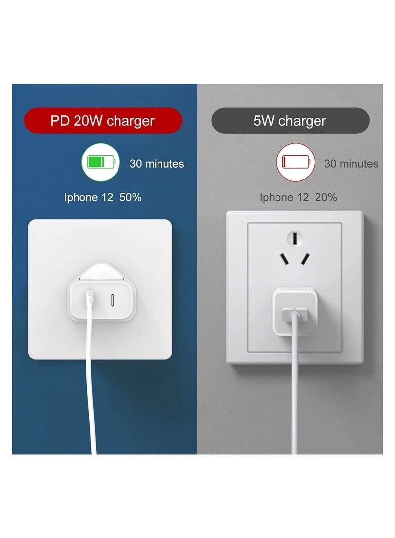 شاحن قابس USB C بقوة 20 واط، شحن مزدوج المنفذ، مع i Phone 13 Pro و i Pad، i Phone 12/12 Mini/12 Pro/Max/11/XR/X، Pixel، Samsung Millet - Image 4