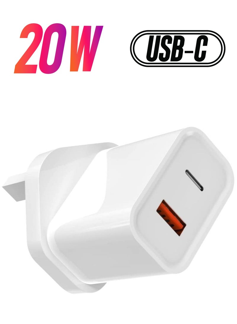 شاحن قابس USB C بقوة 20 واط، شحن مزدوج المنفذ، مع i Phone 13 Pro و i Pad، i Phone 12/12 Mini/12 Pro/Max/11/XR/X، Pixel، Samsung Millet - Image 1