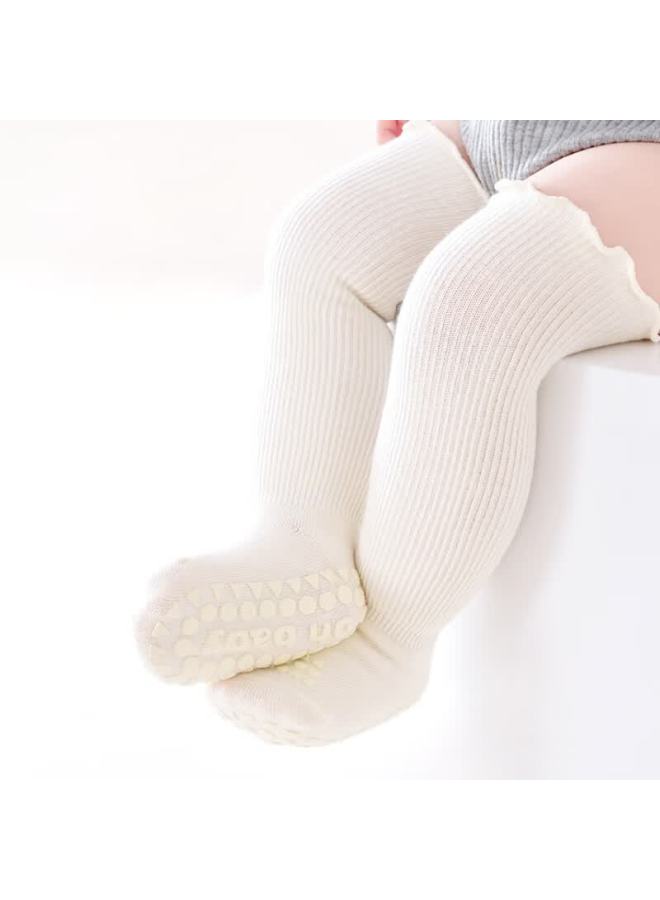 9i9 Baby Long Tube Socks Spring Children's Socks 2 Pairs Non-slip Dot Walking Floor Socks Newborn Infant Socks S - Image 3