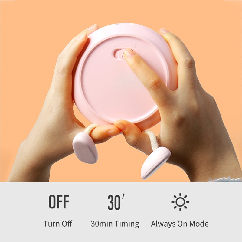 Cute Rabbit Night Light Warm White & White Bedside Kids Night Light with Touch Sensor 2 Light Brightness Soft Silicone Animal Night Lamp Phone Holder Night Companion for Children Toddler - Image 4