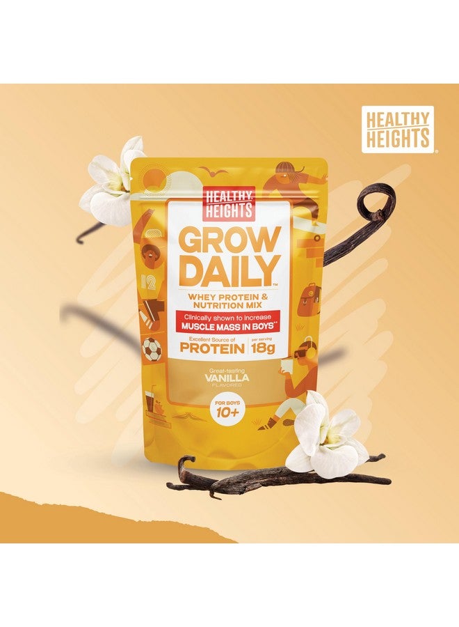 Healthy Heights مزيج مشروب البروتين اليومي للأطفال من هيلثي هايتس (فانيليا) - ميلك شيك غني بالبروتين للأولاد من سن ١٠ سنوات فما فوق - Image 1