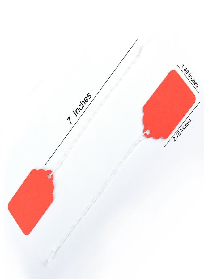 Brothersbox Red Price Tags 300pcs, Tag with Strings Attached Matte Surface Marking Merchandise Hang Tag Labels for Christmas Gift Jewelry Clothing Garage Yard Rummage Sale Supplies 1.69 x 2.75 inch - Image 2