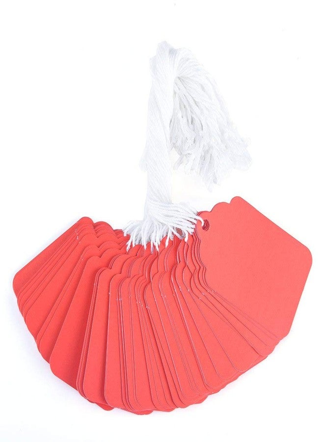 Brothersbox Red Price Tags 300pcs, Tag with Strings Attached Matte Surface Marking Merchandise Hang Tag Labels for Christmas Gift Jewelry Clothing Garage Yard Rummage Sale Supplies 1.69 x 2.75 inch - Image 1