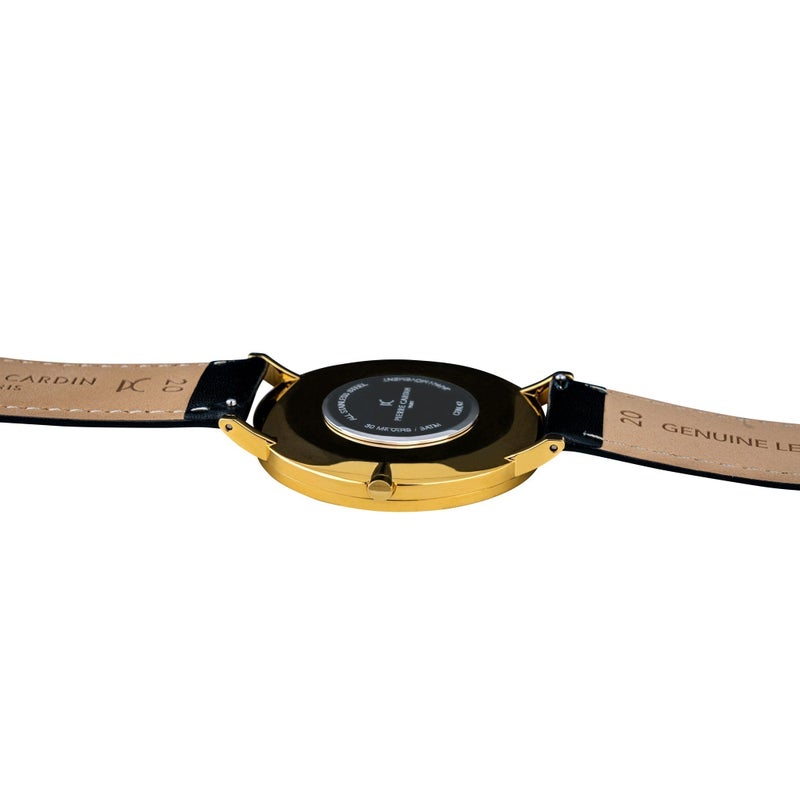 PIERRE CARDIN CBN.3007 MEN'S LUXURY WATCH - STYLISH GRAY DIAL & BLACK LEATHER BAND - Image 3