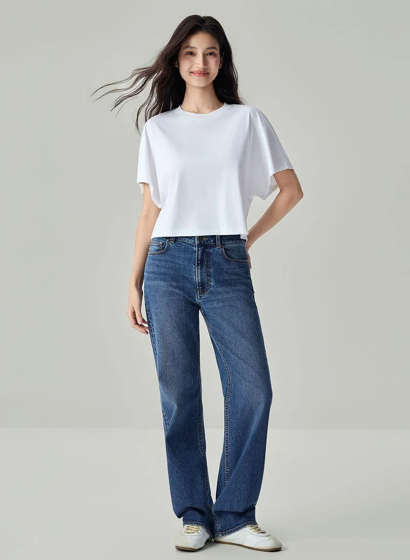 Giordano Women's Liquid Touch Relaxed Sleeve Tee
