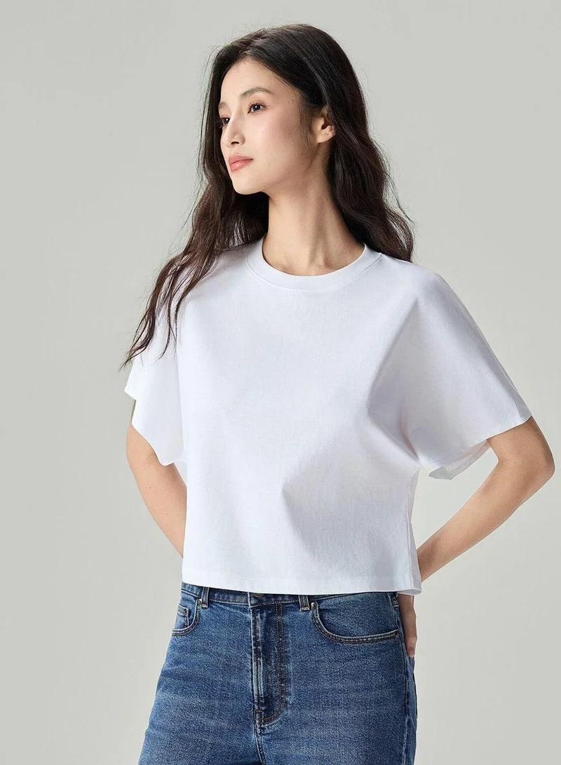 Giordano Women's Liquid Touch Relaxed Sleeve Tee