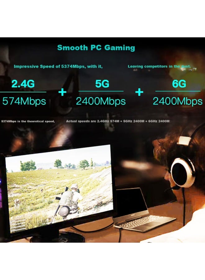 Percko Ax210 Wireless Network Card Wifi 6e Gaming Desktop Pcie X1 Wireless Network Card Bluetooth 5.3 Two-in Gigabit 5g Built-in Wifi Receiver Linux - Image 3