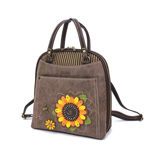 CHALA Convertible Backpack Purse - Women Convertible Shoulder Purse with Adjustable Strap - Sunflower - Stone Gray - Image 1