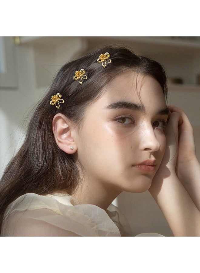 ACO-UINT 12 Pcs Mini Hair Clips For Women Gold Flower Hair Claw Clips Sturdy Mini Metal Claw Clips Cute Clips For Hair 90S Hair Accessories For Women And Girls - Image 5