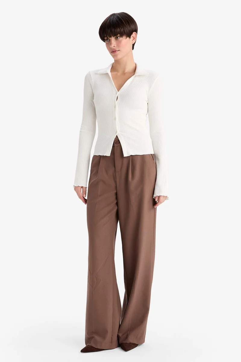 ديفاكتو Slim Fit Polo Collar Camisole Cardigan