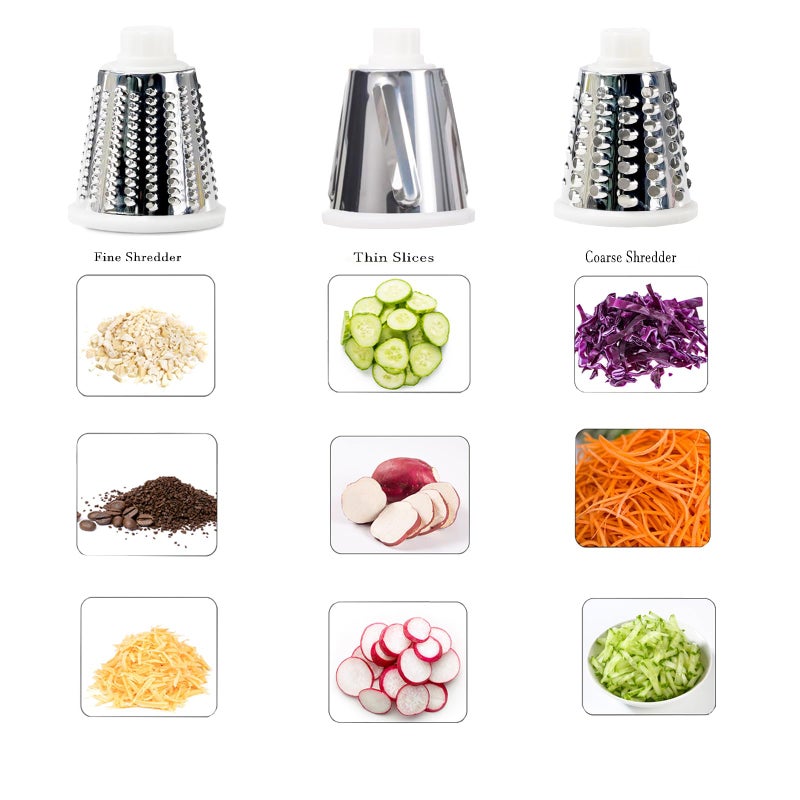 Dachenus Rotary Cheese Grater with Suction Base,Multifunctional Kitchen Tool for Shredding,Grating,Slicing-Cheese Shredder Includes Cleaning Brush & Non-Slip Handle-Ideal Kitchen Gift for Home Cooks(white) - Image 3