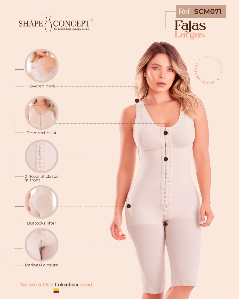 SHAPE CONCEPT 371 Fajas Colombianas Moldeadoras High Compression Full Body Shapewear with Bra Girdle for Women - Image 5