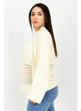 Women Long Sleeves Textured Sweater, Cream - pzsku/Z1D54071316993AF2B21EZ/45/_/1734963345/92af4f21-919a-4eec-8119-012b35d32da7