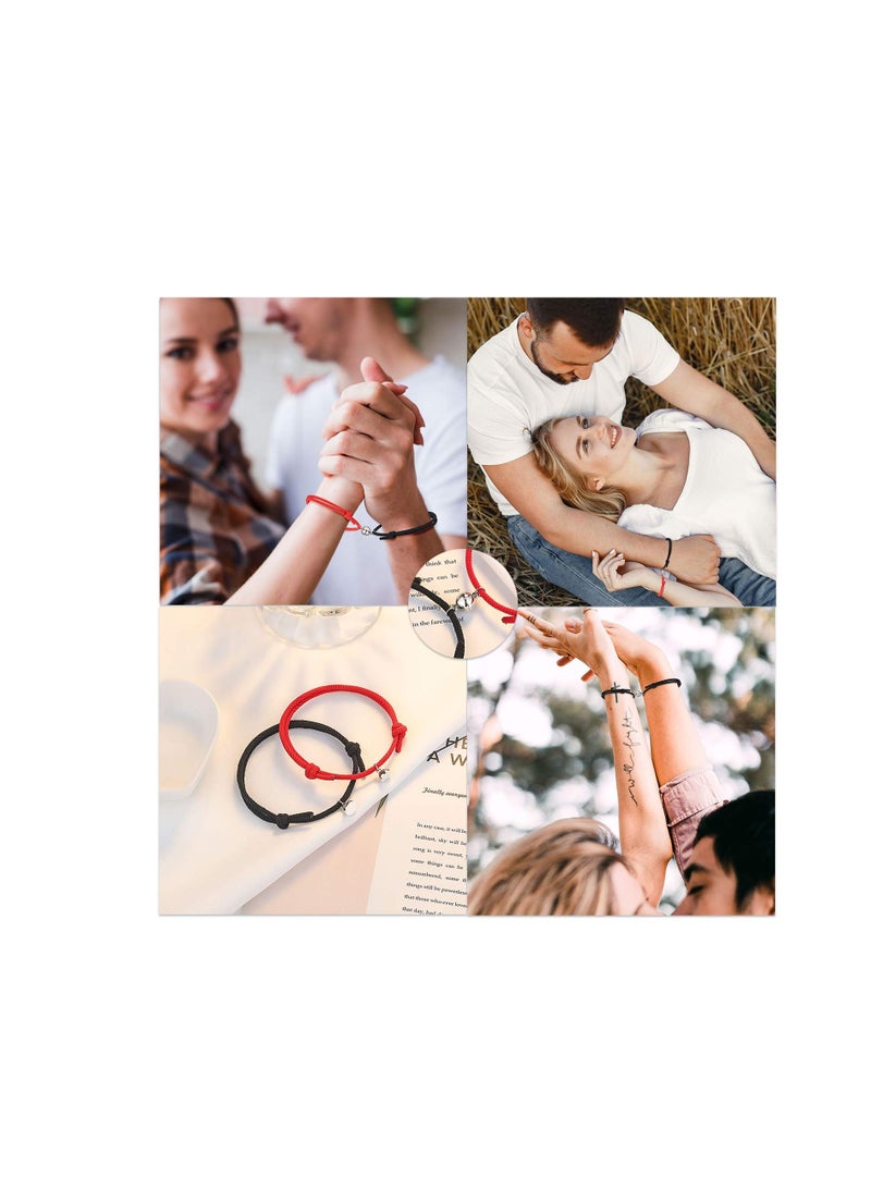 Zikra Magnetic Bracelet Set, Couple Jewelry Bracelet Set, Bracelet Graduation Gift, for Couple Bestfriend Men, Women, Valentine's Day, Engagement, Thanksgiving's Day, Wedding Red&Black - Image 2