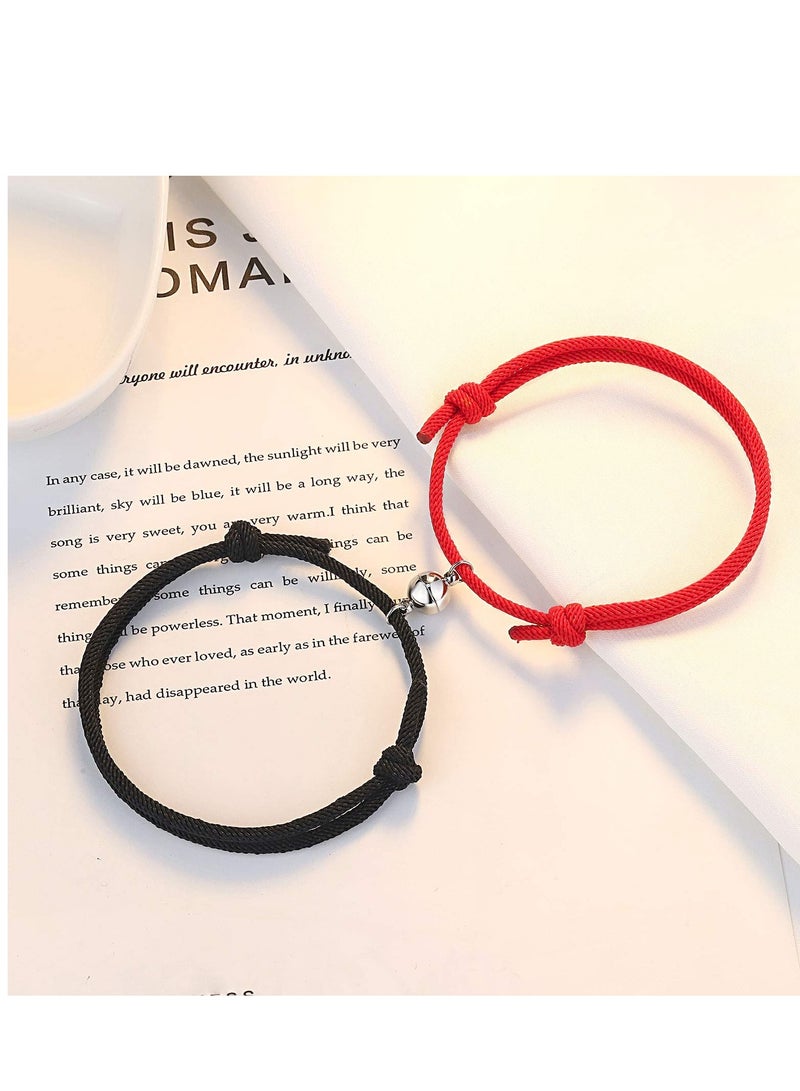 Zikra Magnetic Bracelet Set, Couple Jewelry Bracelet Set, Bracelet Graduation Gift, for Couple Bestfriend Men, Women, Valentine's Day, Engagement, Thanksgiving's Day, Wedding Red&Black - Image 3