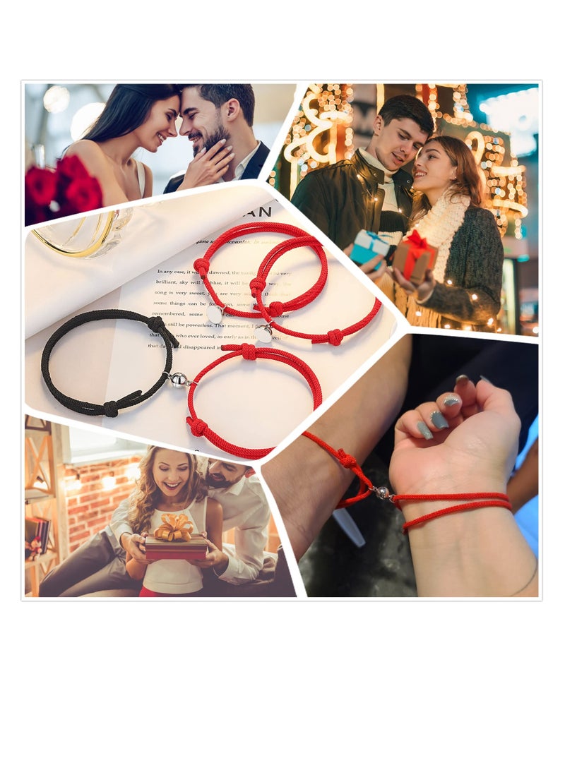 Zikra Magnetic Bracelet Set, Couple Jewelry Bracelet Set, Bracelet Graduation Gift, for Couple Bestfriend Men, Women, Valentine's Day, Engagement, Thanksgiving's Day, Wedding Red&Black - Image 5