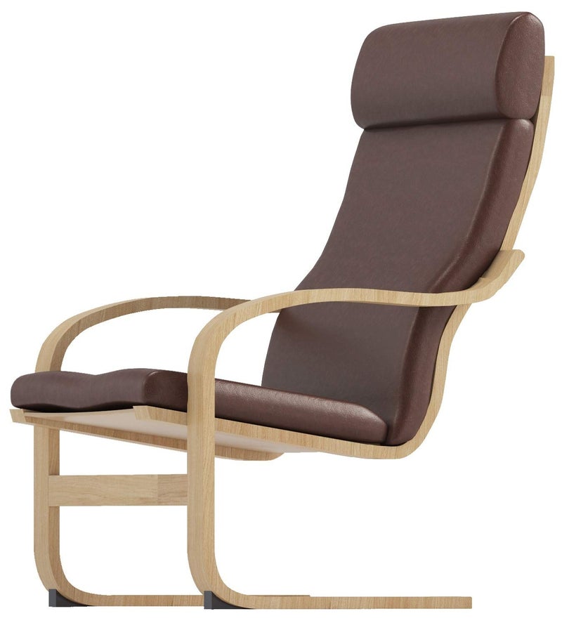 HomeTown Market Durable Pu Leather Cotton Chair Replacement Cover Made Compatible with IKEA Poang Armchair Slipcover Only Chair is Not Included A Head PU Leather Brown