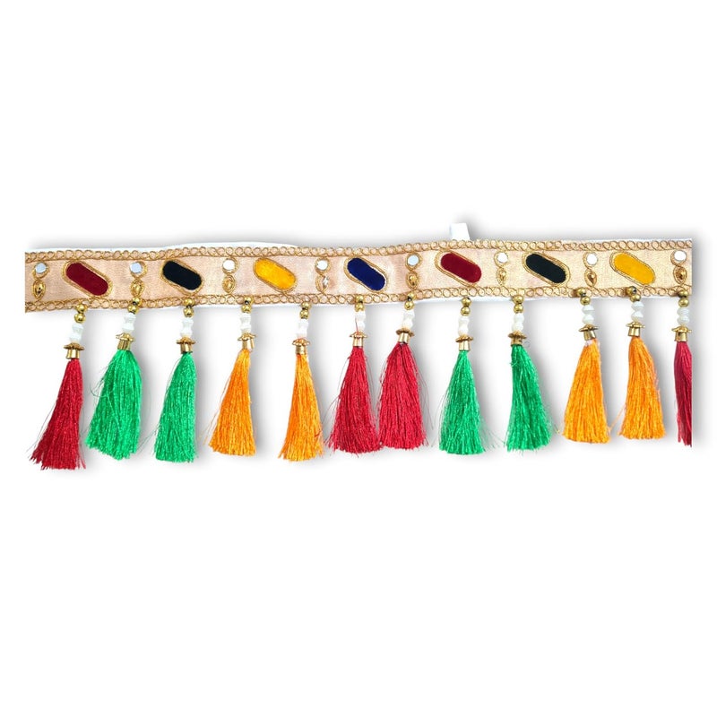 Generic RLSM Torans for Main Door Wall Hanging Bandhanwar for Entrance Door Bandarwal for Festive Decoration for Pooja Home Decor Diwali Temple House Warming and Inauguration Length 36 inches Multicolor  - Image 4