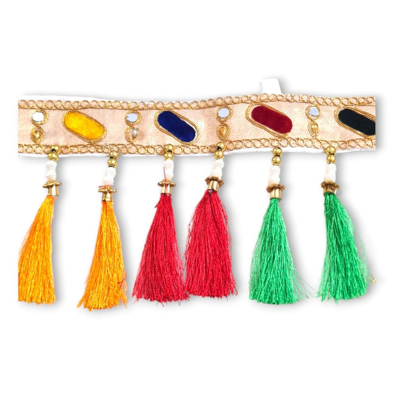 Generic RLSM Torans for Main Door Wall Hanging Bandhanwar for Entrance Door Bandarwal for Festive Decoration for Pooja Home Decor Diwali Temple House Warming and Inauguration Length 36 inches Multicolor  - Image 3