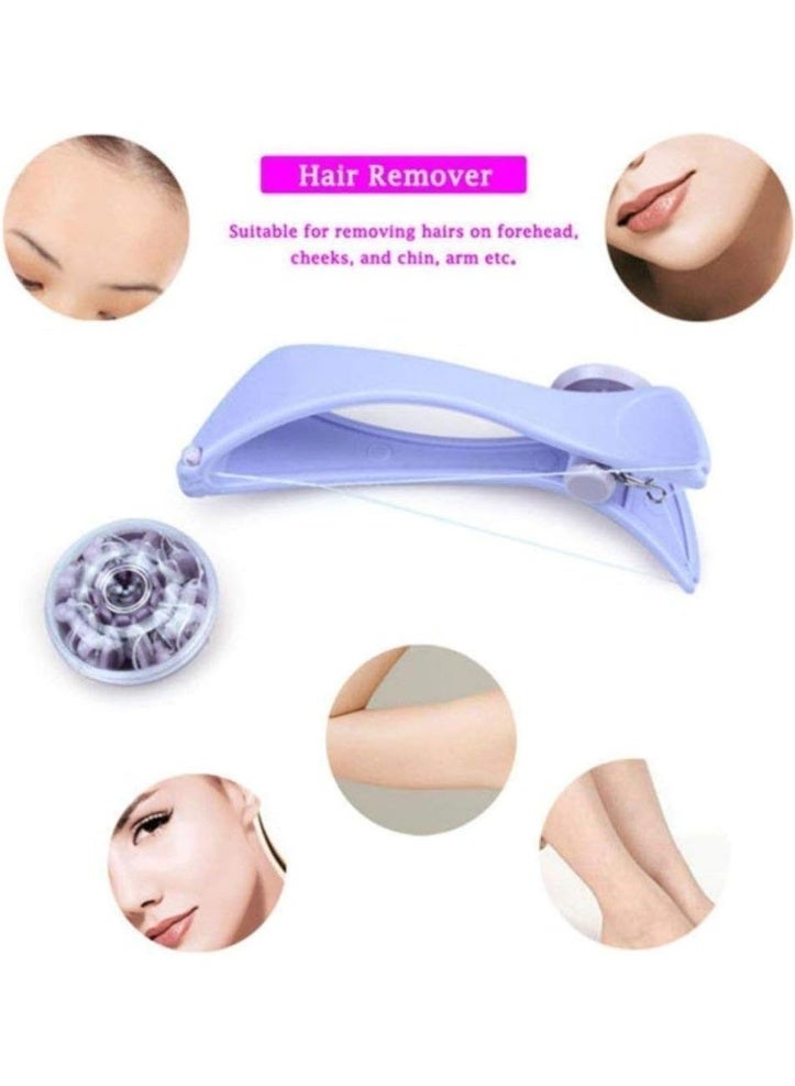 عدة إزالة الشعر بالخيط للوجه والجسم للنساء – جهاز واحد مع 10 خيوط لتحديد الحواجب بدقة وإزالة الشعر من الوجه والذقن والشفة العليا والجسم – سهلة الاستخدام - Image 5