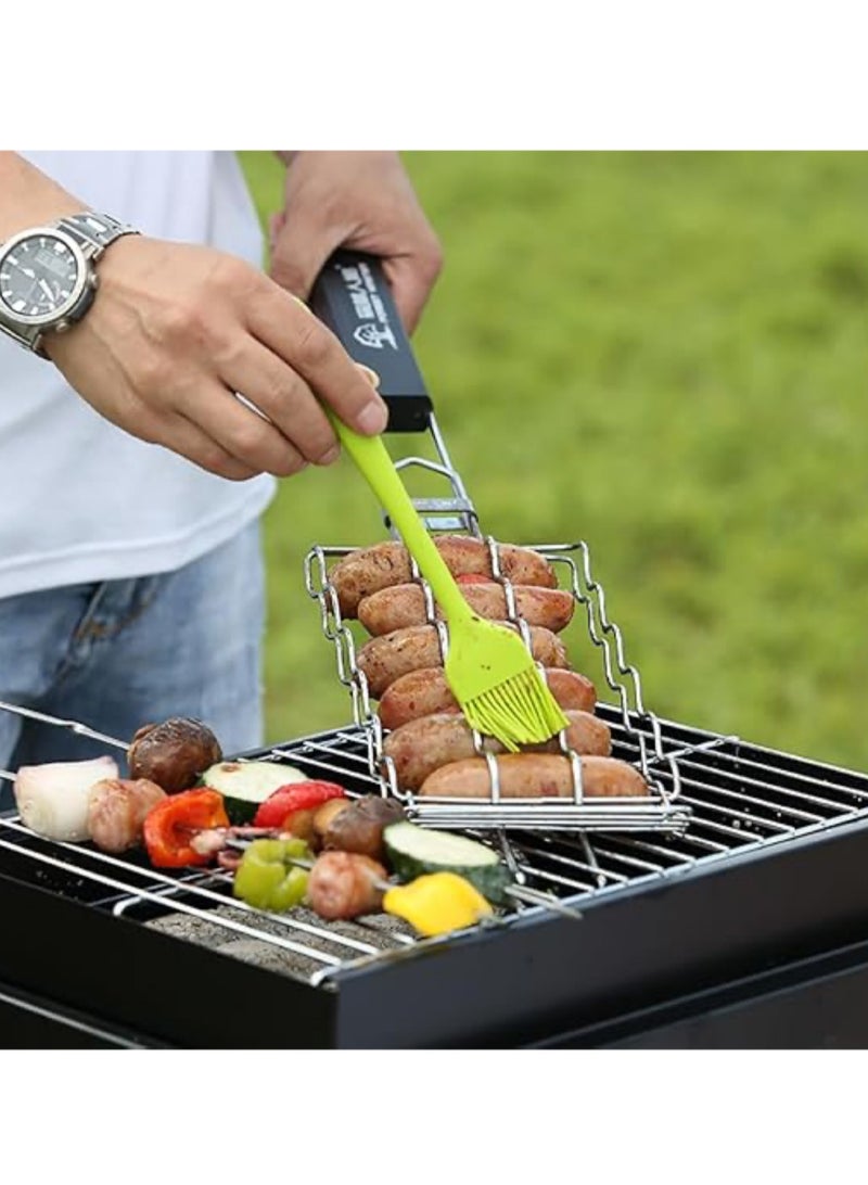 شواء شواء الكربون المحمولة للطي الشواء الشواء الجدول الأعلى في الهواء الطلق الفولاذ المقاوم للصدأ الشواء المدخن نزهة حديقة تراس التخييم - Image 3