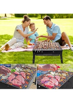 Generic Barbecue Grill Charcoal Grill Portable Folding BBQ Grill with Barbecue Tools Barbecue Desk Tabletop Outdoor Stainless Steel Smoker BBQ for Picnic Garden Terrace Camping Travel  - Image 2