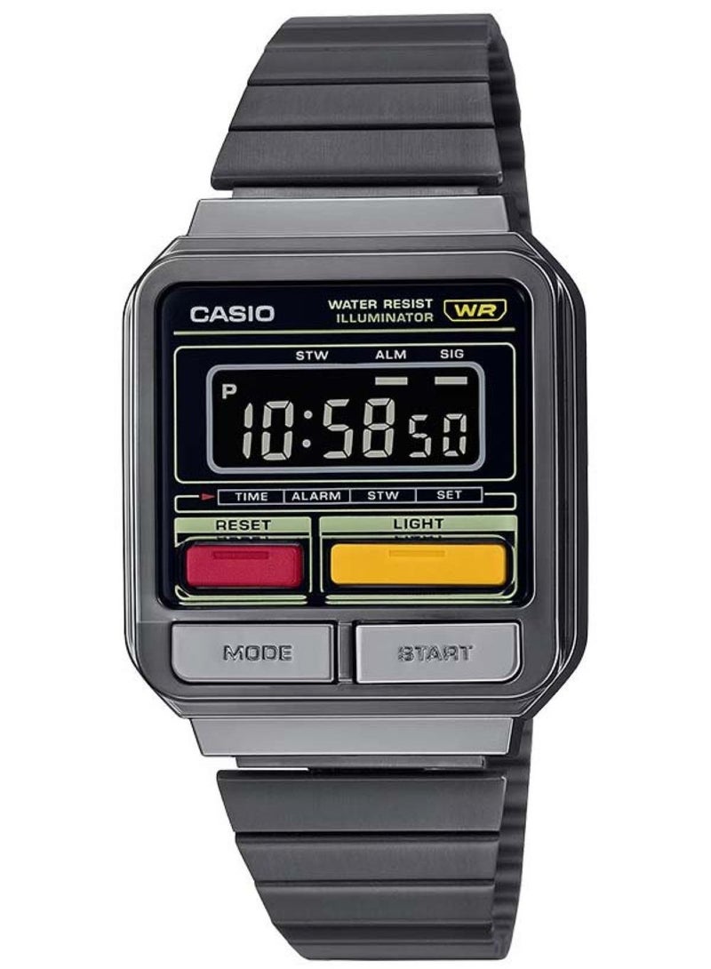 CASIO ساعة كاسيو الكلاسيكية الرقمية بسوار كوارتز رياضية للجنسين A-120WEGG-1B - Image 4