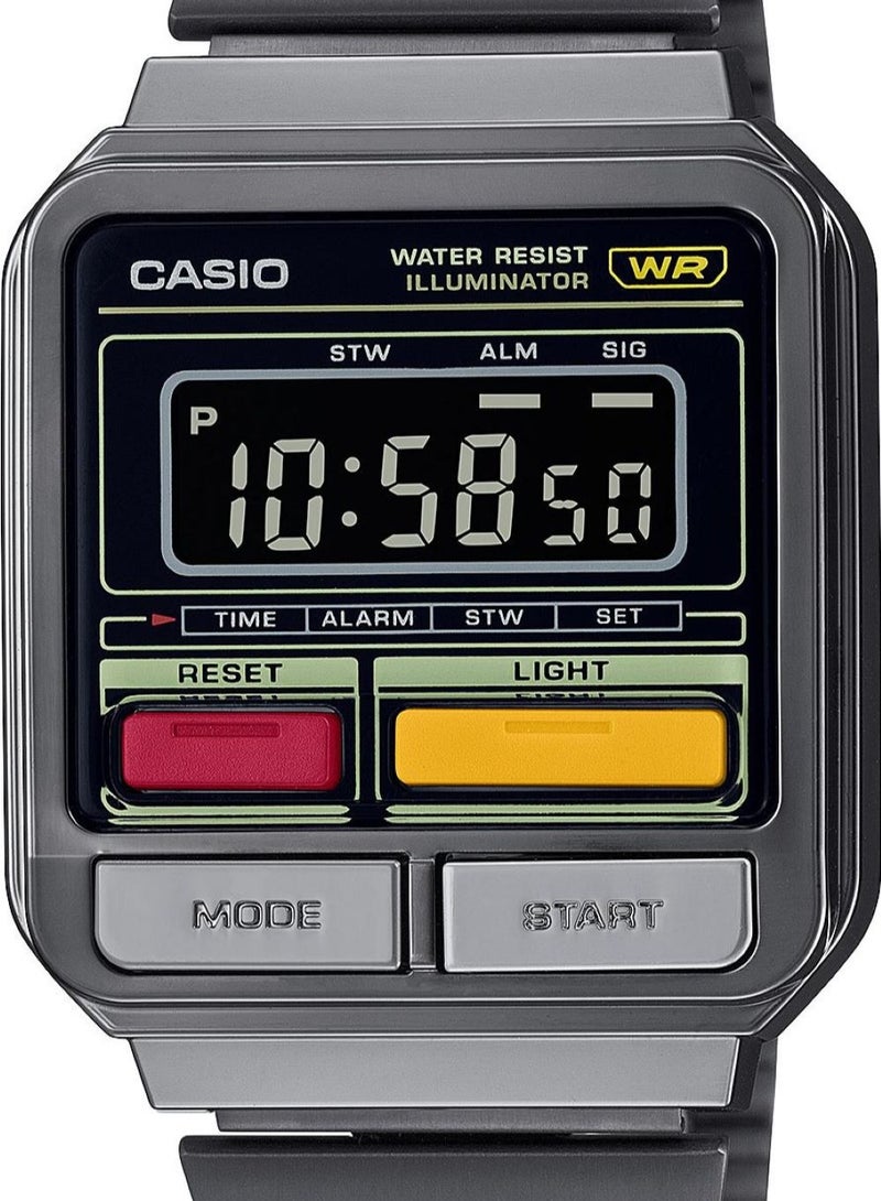 CASIO ساعة كاسيو الكلاسيكية الرقمية بسوار كوارتز رياضية للجنسين A-120WEGG-1B - Image 3