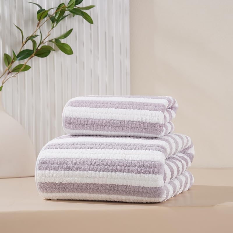 Home-Cloud Ultra Soft 400 GSM Bath Towel Set | 3X Softer Than Cotton Towels | Highly Absorbent & Ultra Fast Dry | Perfect for Home, Pool, Spa & Gym |Set of 2 (1 Bath (140x70cm), 1 Face Towel (75x35cm) - Image 1