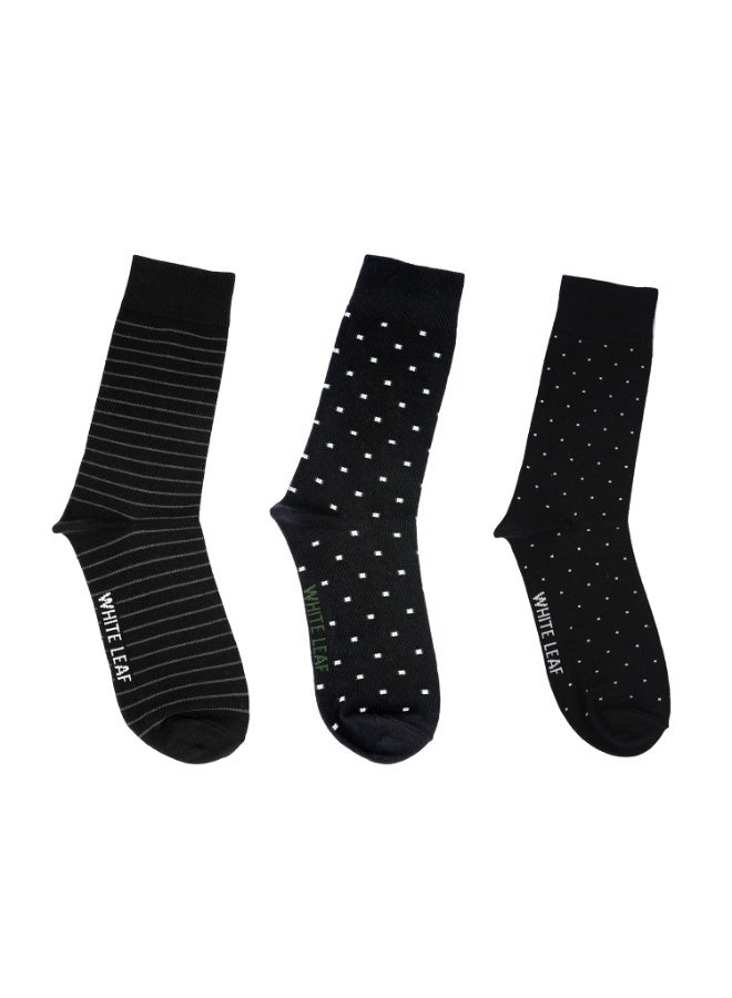 White Leaf 3 Pairs Men's Cotton Athletic Crew Socks Mid - Calf, Ultra - Breathable, Superior Moisture - Wicking - Free Size - Image 5