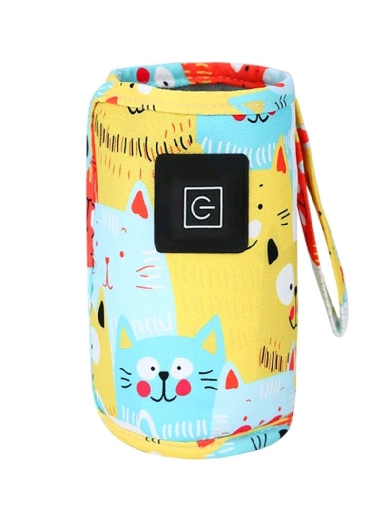 1pc Baby 3 level Temperature Adjustable Cartoon Bottle Warmer For Home And Outdoor Use Usb Heating Constant Temperature Bottle Cover Portable - Image 1