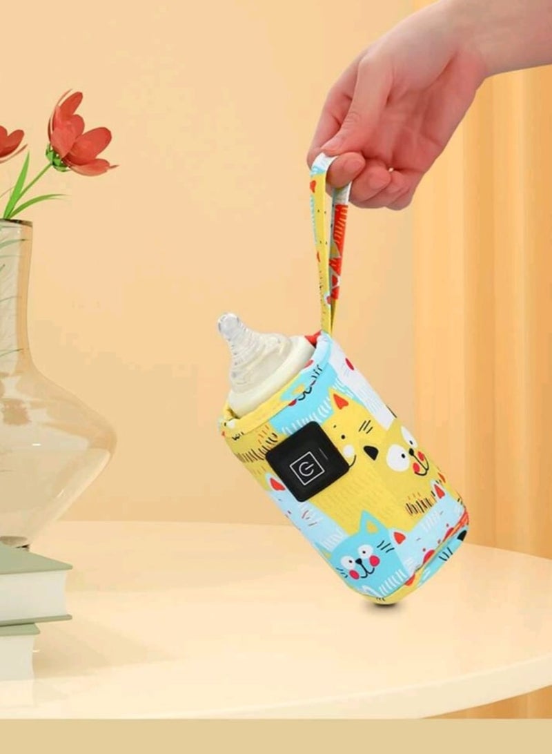 1pc Baby 3 level Temperature Adjustable Cartoon Bottle Warmer For Home And Outdoor Use Usb Heating Constant Temperature Bottle Cover Portable - Image 5