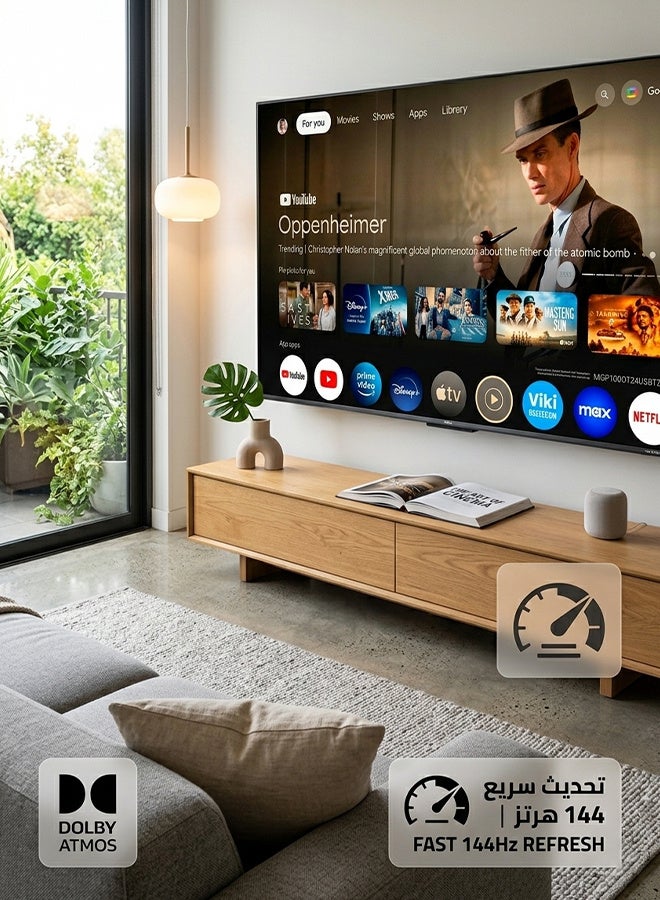ماجيك تلفزيون 55 بوصة - 4K - QLED - HDR10 - Google TV - بدون إطار - MGP55DT24QSBT2/Google - Image 2