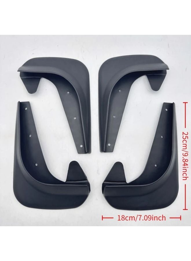 4Pcs Black Front And Rear Wheel Protectors Durable PP Material Vehicle Wing Accessories - Image 1