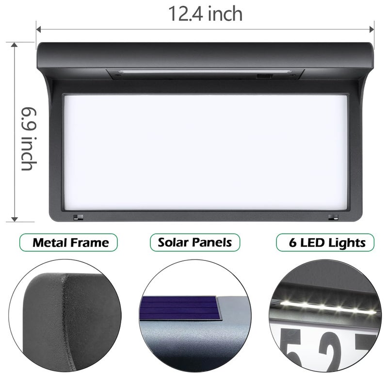 LeiDrail LeiDrail House Numbers Solar Powered Address Sign LED Illuminated Outdoor Metal Modern Plaque Waterproof for Outside House Yard Street  - Image 4