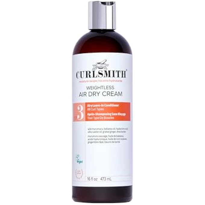 CURLSMITH - WEIGHTLESS AIR DRY CREAM - VEGAN LEAVE-IN CONDITIONER FOR ANY HAIR TYPE, SMOOTHS HAIR (16 FL OZ) - Image 2