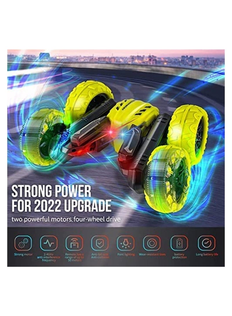 نيبمينينت Remote Control Car for Kids, 2.4GHz Electric Race Stunt Car, Double Sided 360° Rolling Rotating Rotation, LED Headlights RC 4WD High Speed Off Road 3 4 5 6 7 8-12 Year Old Boy Toys - Image 2