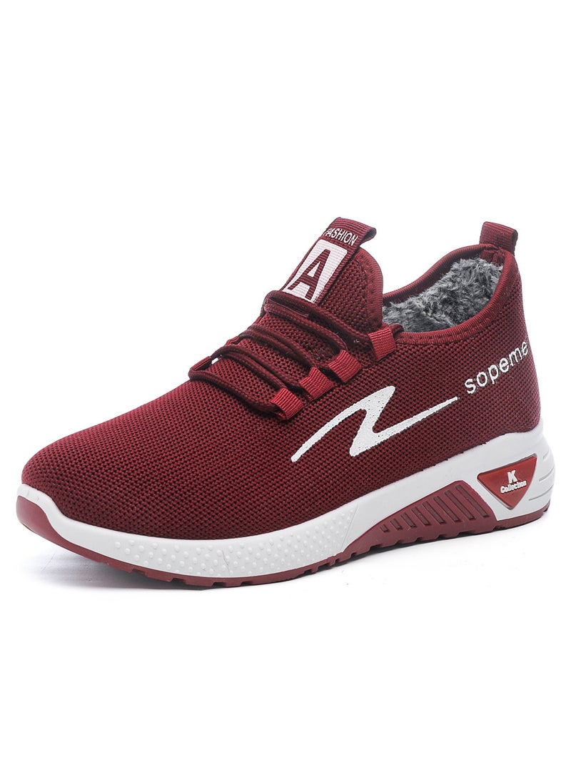 Generic Winter Cotton Shoes Women Velvet Rabbit Fur Beijing Wine Red [8116B Cotton]] 
