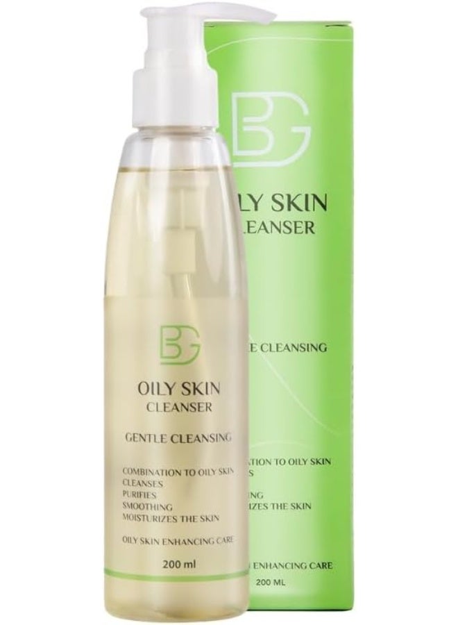 BG Oily Cleanser – 200 ml –Deeply Cleanser for Combination to Oily Skin - Removes Impurities and Regulates Sebum Production - Gentle Formula - Image 1