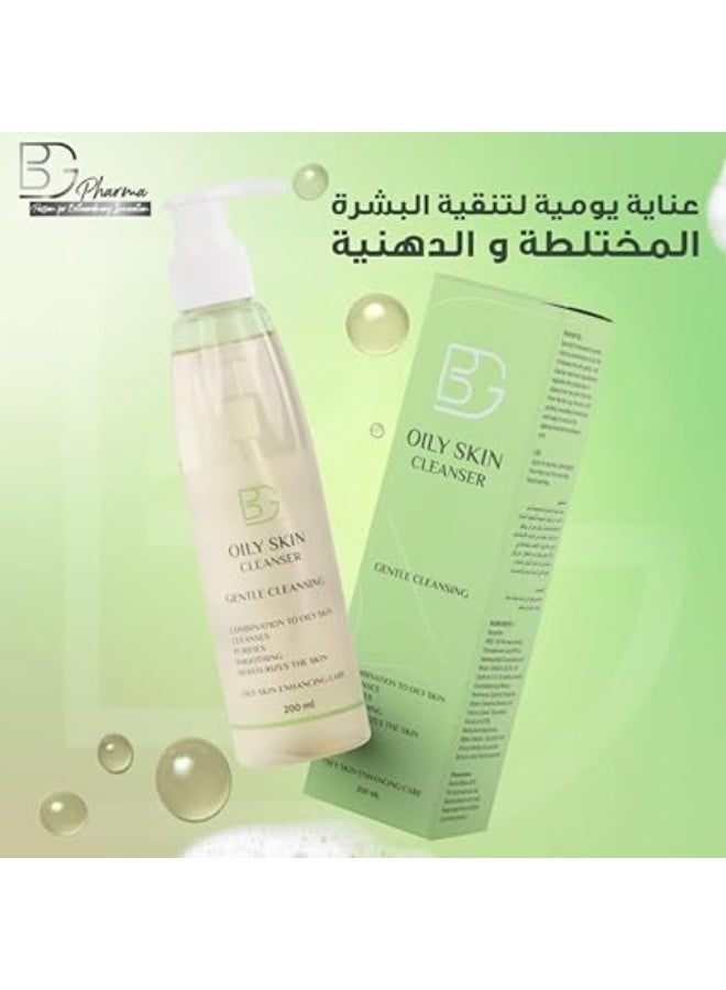 BG Oily Cleanser – 200 ml –Deeply Cleanser for Combination to Oily Skin - Removes Impurities and Regulates Sebum Production - Gentle Formula - Image 3