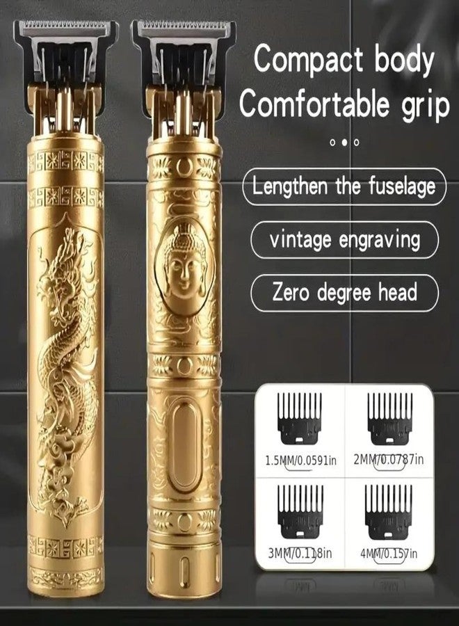 Uzox Trimmer Men Professional Cordless Hair Clipper Dragon Style, Rechargeable Trimmer For Beard, Hairs, Moustache & Face, Electric T Blade Zero Gapped Shaving Machine Men's Grooming Kit (Multicolor) - Image 4