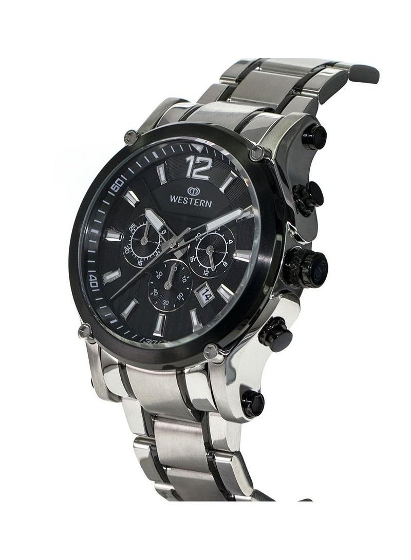 Western Men's Quartz Analogue Stainless-Steel Bracelet Chronograph Watch W8837GSB070C - Image 2