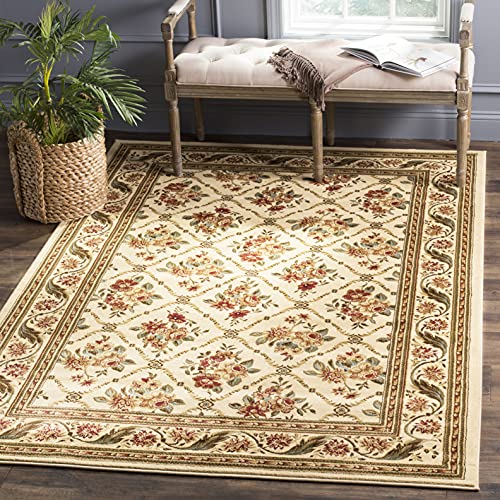 SAFAVIEH Lyndhurst Collection Accent Rug - 3'3" x 5'3", Ivory & Ivory, Floral Trellis Design, Non-Shedding & Easy Care, Ideal for High Traffic Areas in Entryway, Living Room, Bedroom (LNH556-1212) - Image 1