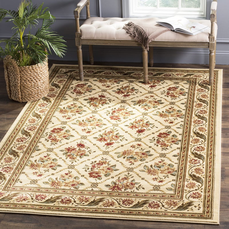 SAFAVIEH Lyndhurst Collection Accent Rug - 3'3" x 5'3", Ivory & Ivory, Floral Trellis Design, Non-Shedding & Easy Care, Ideal for High Traffic Areas in Entryway, Living Room, Bedroom (LNH556-1212) - Image 5
