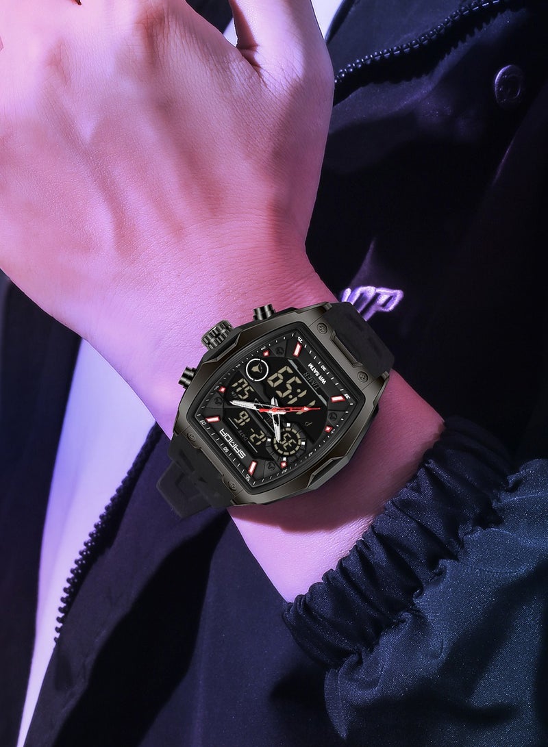 Sanda Men Electronic Watch Big Dial Sports LED Analog Digital Dual Display Man Wristwatch - Image 3