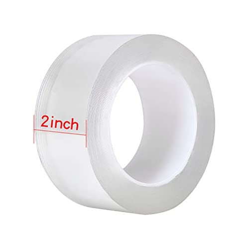 HSTECH Transparent Window Weather Sealing Tape, 2IN x 16FT, Clear Window Draft Isolation Sealing Film Tape for Door Draft Stopper Adhesive Tape, Doors Windows and Shower Glass Gaps - Image 3